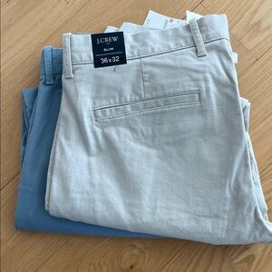 NWT J. Crew Factory Mens Slim Chinos w/ Flex (2 pairs), Size 36x32